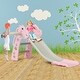 preview thumbnail 2 of 4, Plastic Foldable Slides Backyard Climber Set (Pink) with Basketball Hoop and Ball for 1-3 Old Baby Kids