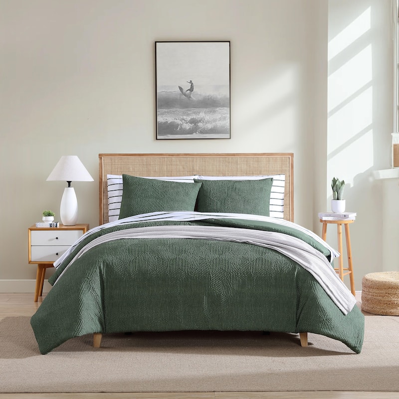 Nautica Point Harbor Solid Embossed Comforter Set