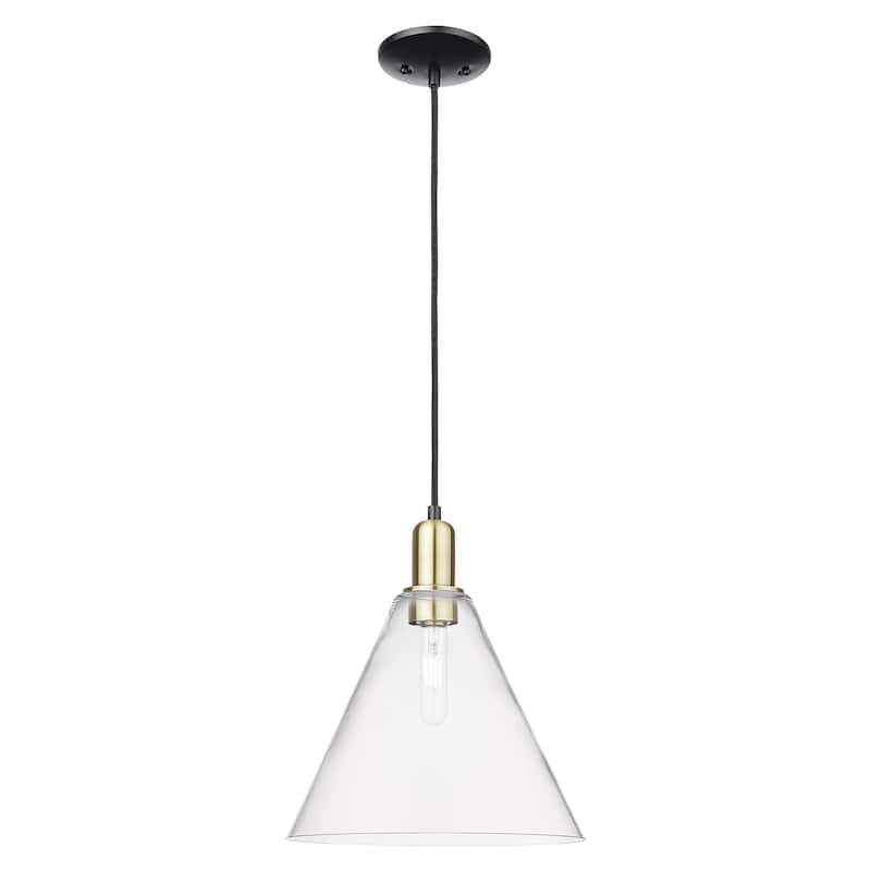 Innovations Lighting Endless Possibilities Arcadia - Berkshire Glass - 1 Light 12" Cord Hung Mini Pendant - Clear/Black Antique Brass