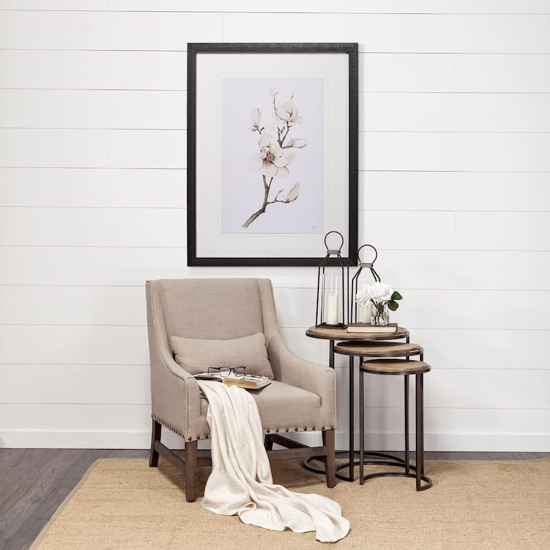 Glover (Set of 3) 20L x 20W Brown Wood Round Top W/Metal Nesting Accent Tables - 20.1L x 20.1W x 26.4H