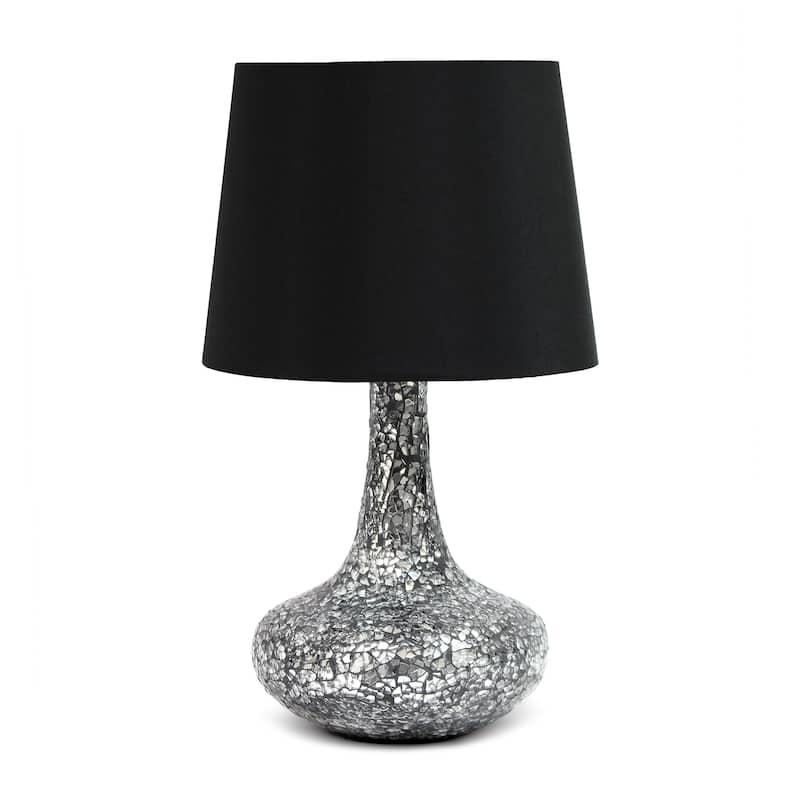 Creekwood Home 14.17" Patchwork Crystal Glass Table Lamp - 14.17 - Black