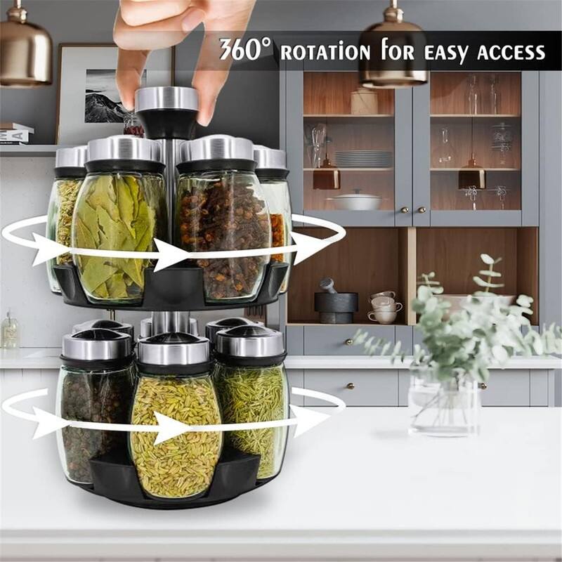 Rotating condiment rack storage rack, tabletop style, with 12 empty ...