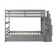 preview thumbnail 8 of 24, Modern & Clean Design Twin over Twin Bunk Beds With Twin Trundle and Stairway Storage Function