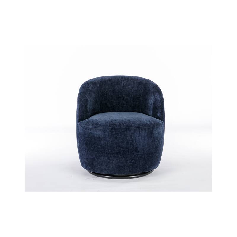 Chenille Fabric Swivel Accent Armchair Barrel Chair