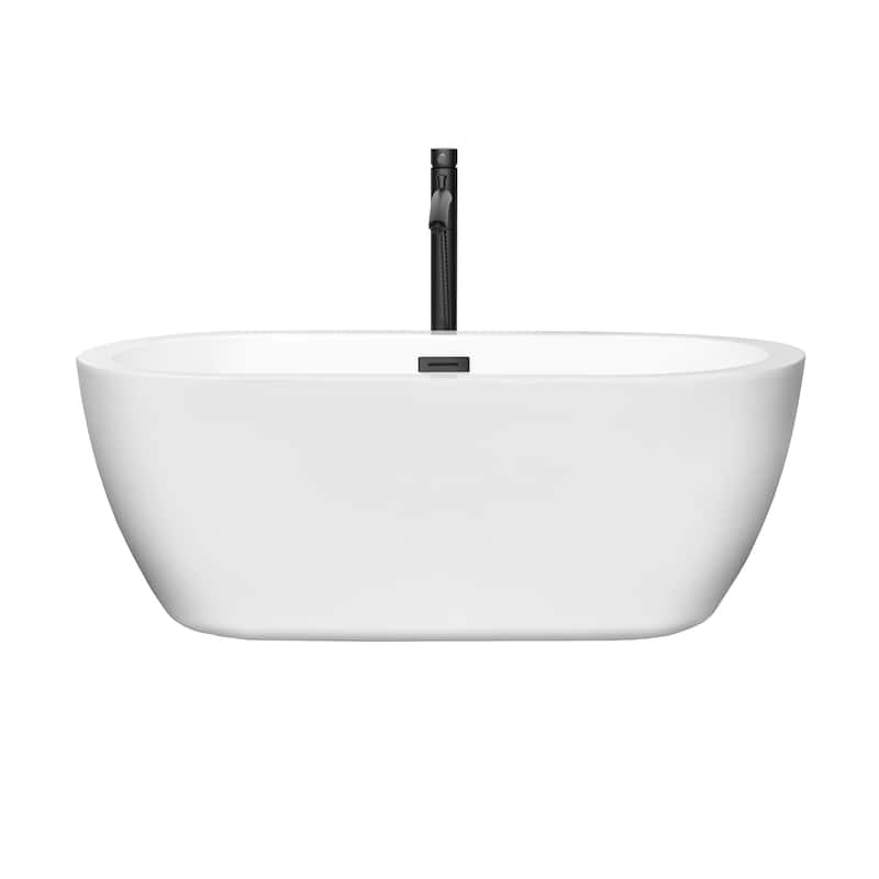 Wyndham Collection Soho 60-inch White Freestanding Soaking Bathtub