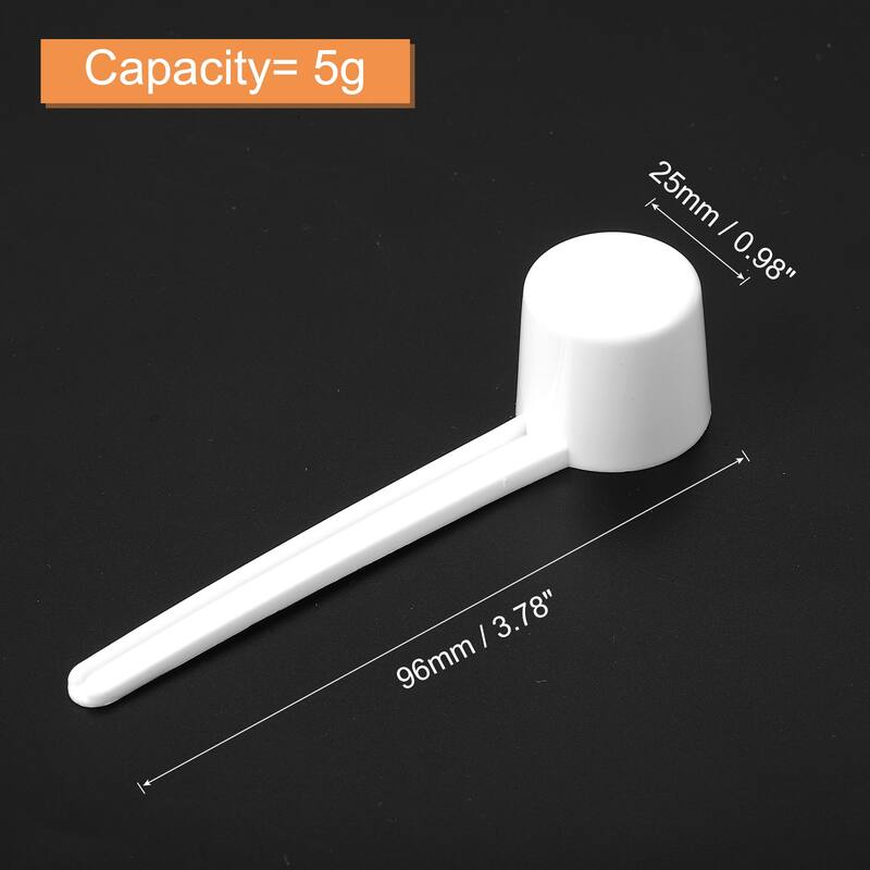 10Pcs Plastic Measuring Spoons Powder Scoops Spoon Flat Bottom, 5g White - White