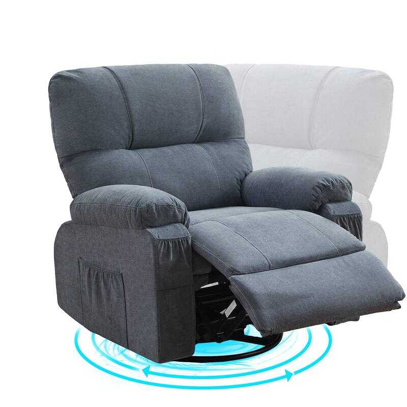 Recliner Chair,360 Degree Rotating Swing Single Sofa Chair, Equipped with Soft Cushion and Backrest, Comfortable Armchair