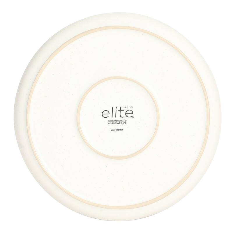Gisbon Elite Butterwick 12 Piece Plates and Bowls Stoneware Dinnerware Set - Reactive Glaze Patterned Dishes
