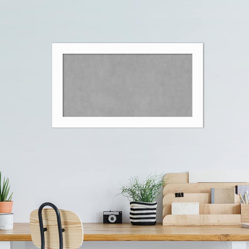 Amanti Art Basic White Narrow Framed Magnetic Board