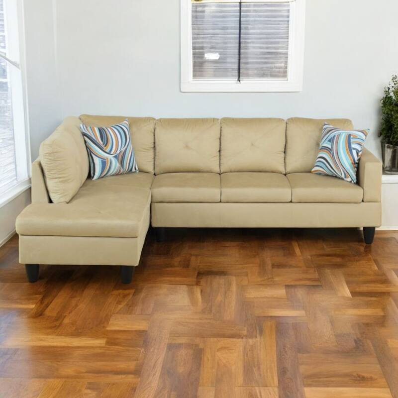 KISRAIS 97" Wide 2-Piece Upholstered Sectional Sofa Set for Small Space