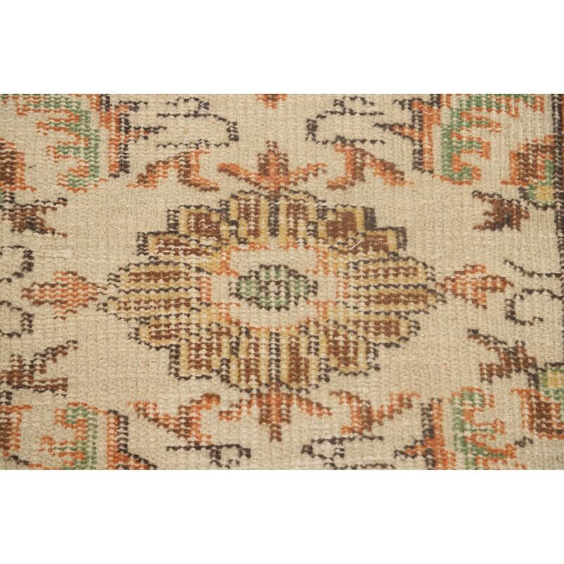 Distressed Sparta Turkish Vintage Area Rug Hand-Knotted Wool Carpet - 5'3"x 8'11"