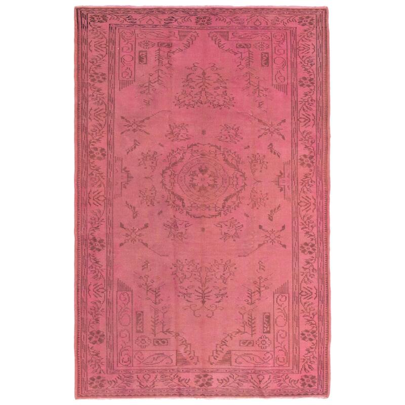 ECARPETGALLERY Hand-knotted Color Transition Dark Pink Wool Rug - 6'0 x 9'5 - Dark Pink - 6'0 x 9'5