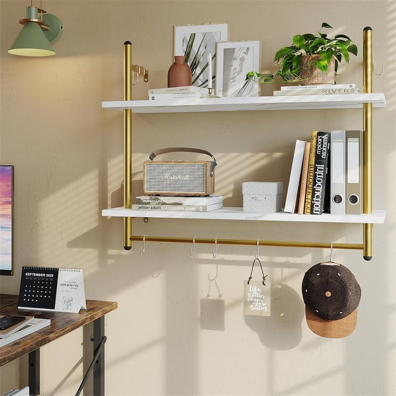 Bestier Pipe Shelf Industrial Floating Shelving