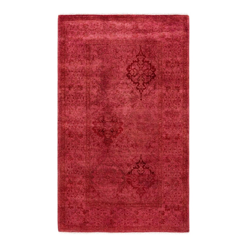 Contemporary Overdyed Wool Hand Knotted Area Rug - 3' 2" x 5' 3"