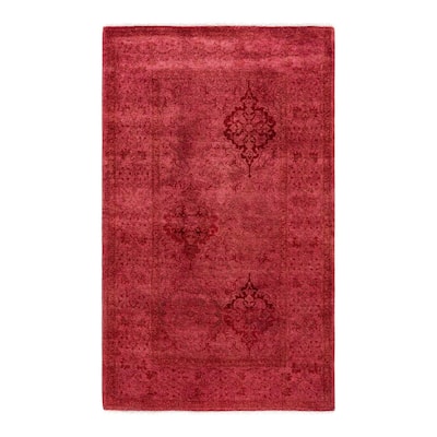 Contemporary Overdyed Wool Hand Knotted Area Rug - 3' 2" x 5' 3"