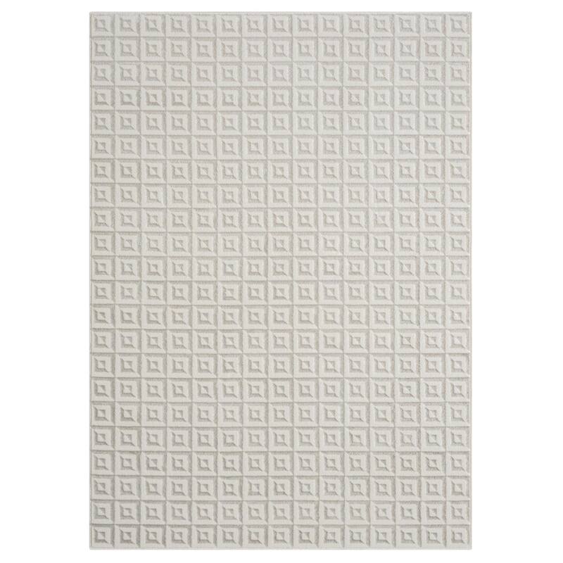 Luxe Weavers Geometric Metallic High and Low Fibers Area Rug