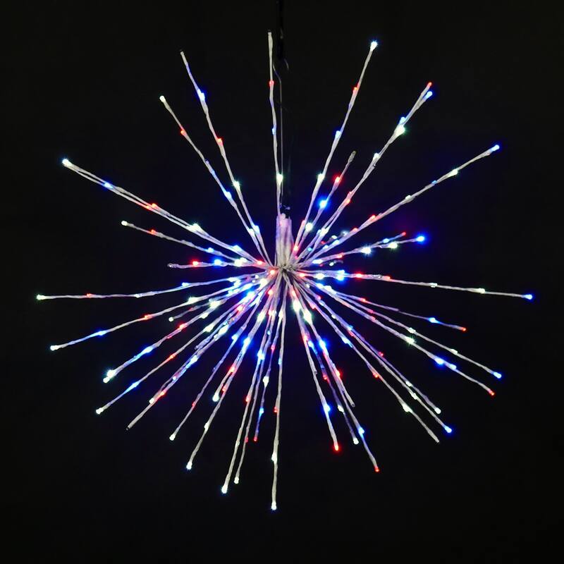 Christmas LED Spritzer Red, Pure White and Blue 32 Inch