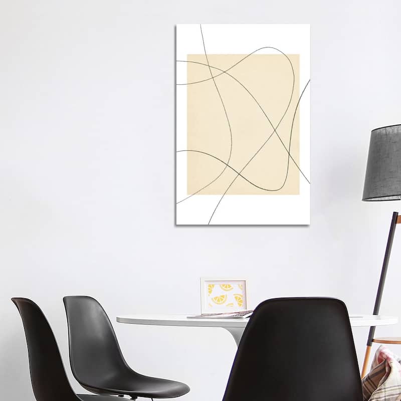 iCanvas "Neutral Abstract Lines" by Whales Way Canvas Print - 40x26x1.5