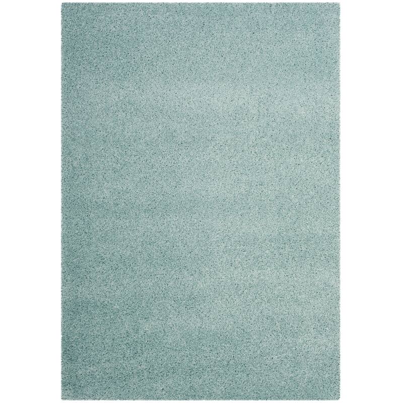SAFAVIEH Laguna Shag Verdiana Solid Color 2-inch Thick Rug. - 4' x 6' - Light Blue - Rectangle