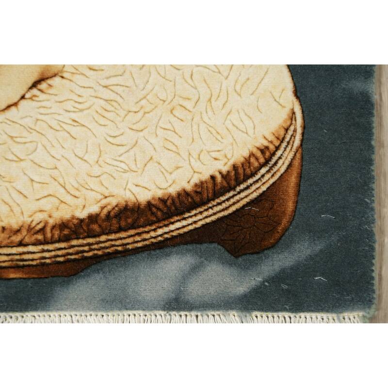 Hand Knotted Oriental 100% Wool Carpet Traditional Pictorial Yellow & Gold Tabriz Area Rug - 3' 6'' X 2' 2''