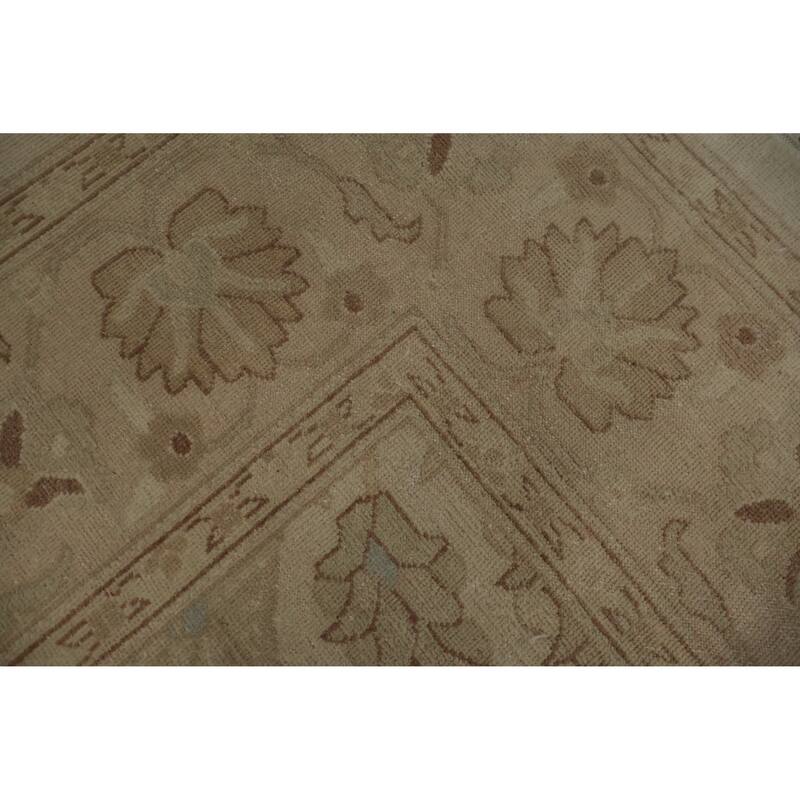 Hand Knotted Oriental 100% Wool Carpet Traditional All-Over Beige & Ivories Ziegler Area Rug - 8' 3'' X 7' 9''