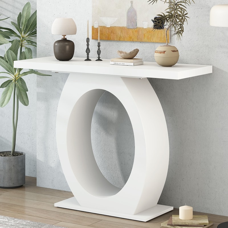 Modern Console Table with Egg-Shaped Base