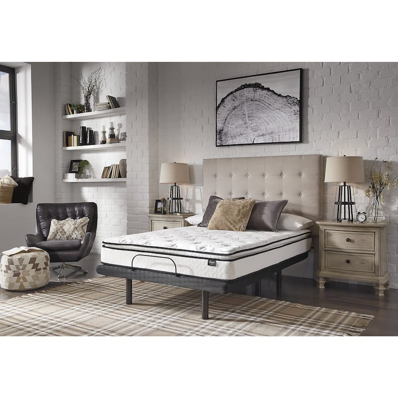 Signature Design by Ashley Chime 12 Inch Hybrid Black/White 2-Piece Mattress Package
