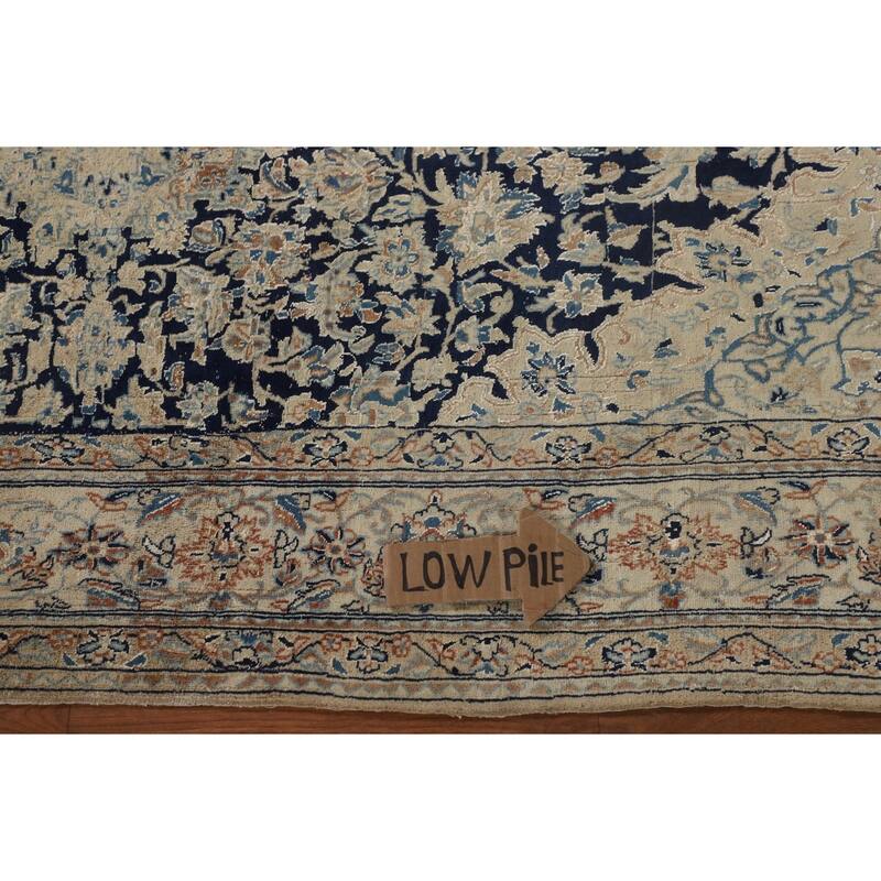 Blue Nain Toodeshk Persian Antique Area Rug Handmade Wool Carpet - 3'11"x 5'11"