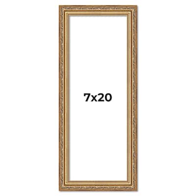7x20 Frame Red Solid Wood Picture Frame Width 1.75 Inches | Interior Frame Depth 1 13/16 Inches