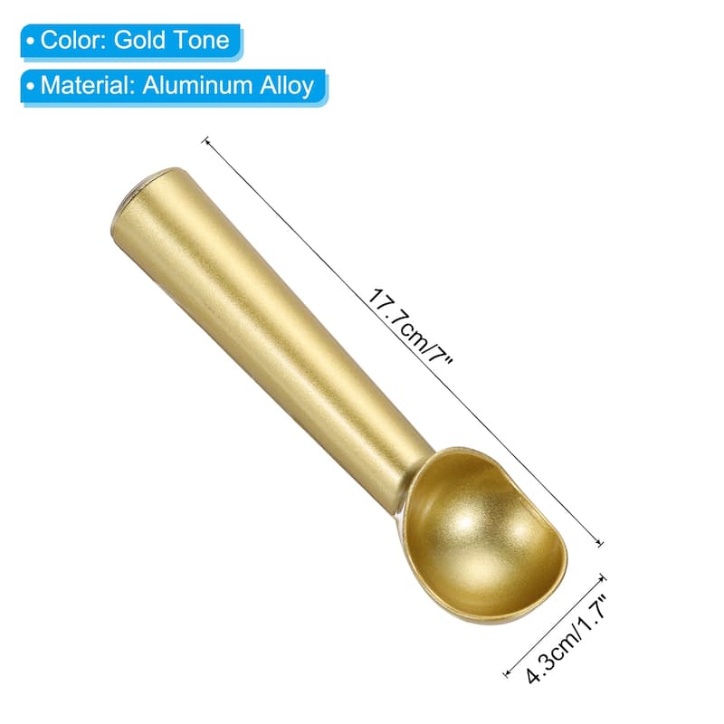 7 Inches Ice Cream Scoop, Aluminum Alloy Nonstick Cookie Scoop - Gold Tone
