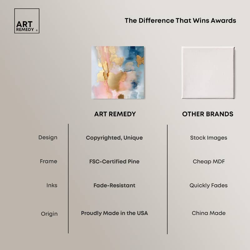 Gold Foil Set Canvas Set of 2 by Art Remedy, Gallery Wrapped