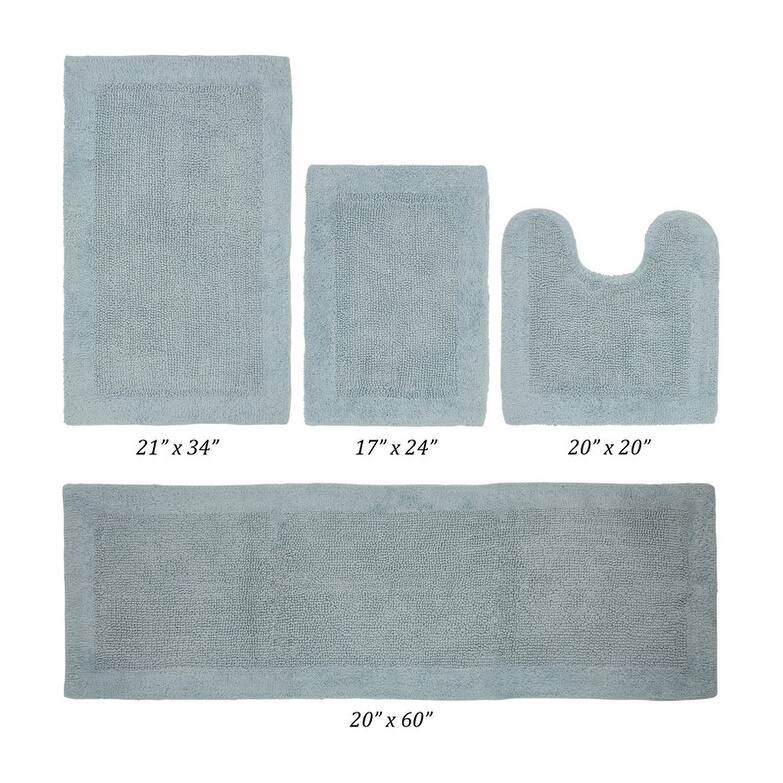 Better Trends Bath Rugs Set 100% Cotton Tufted Soft Water Absorbent Bathroom Rug for Shower, Sink Bath Mats Edge Collection