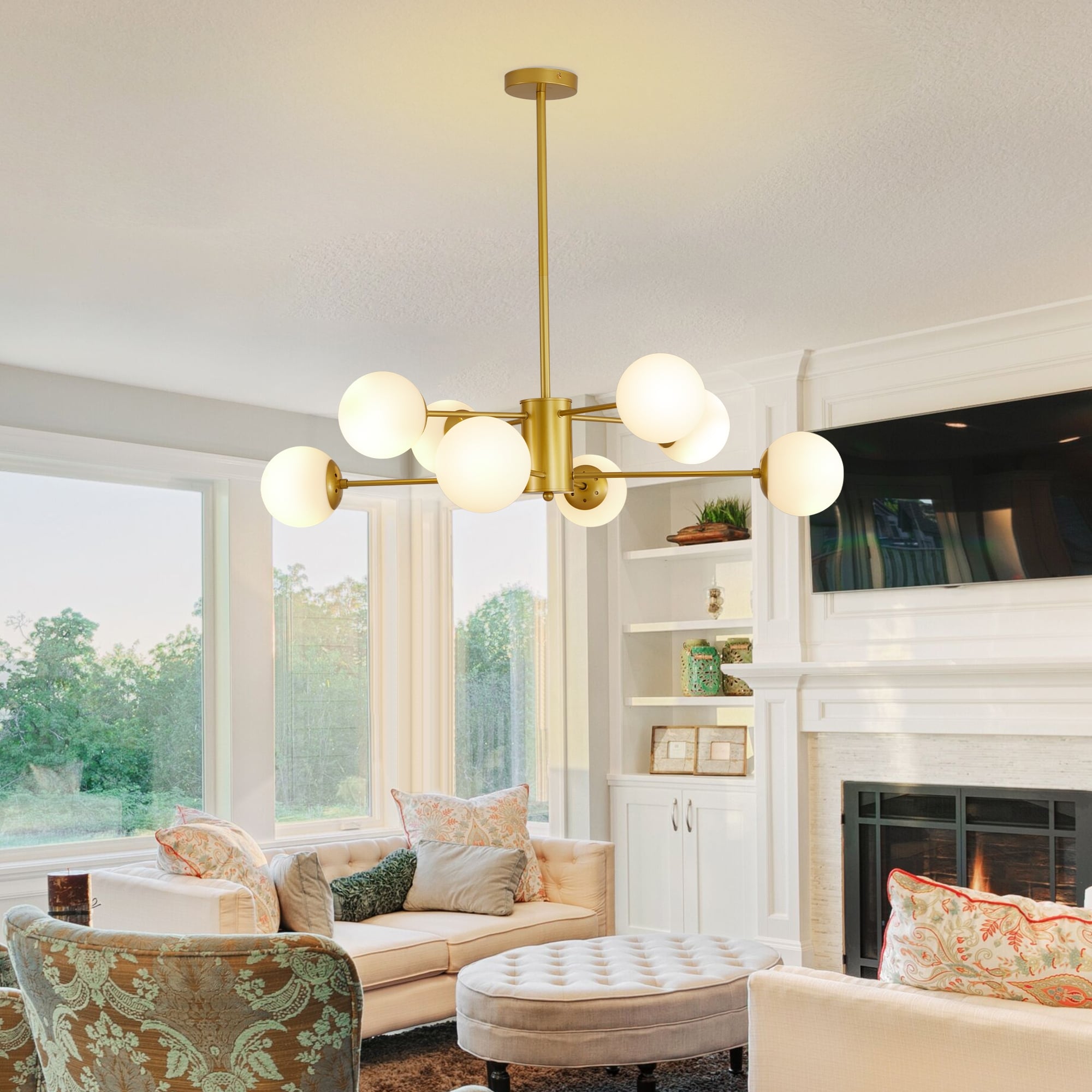 White and gold light fixture top