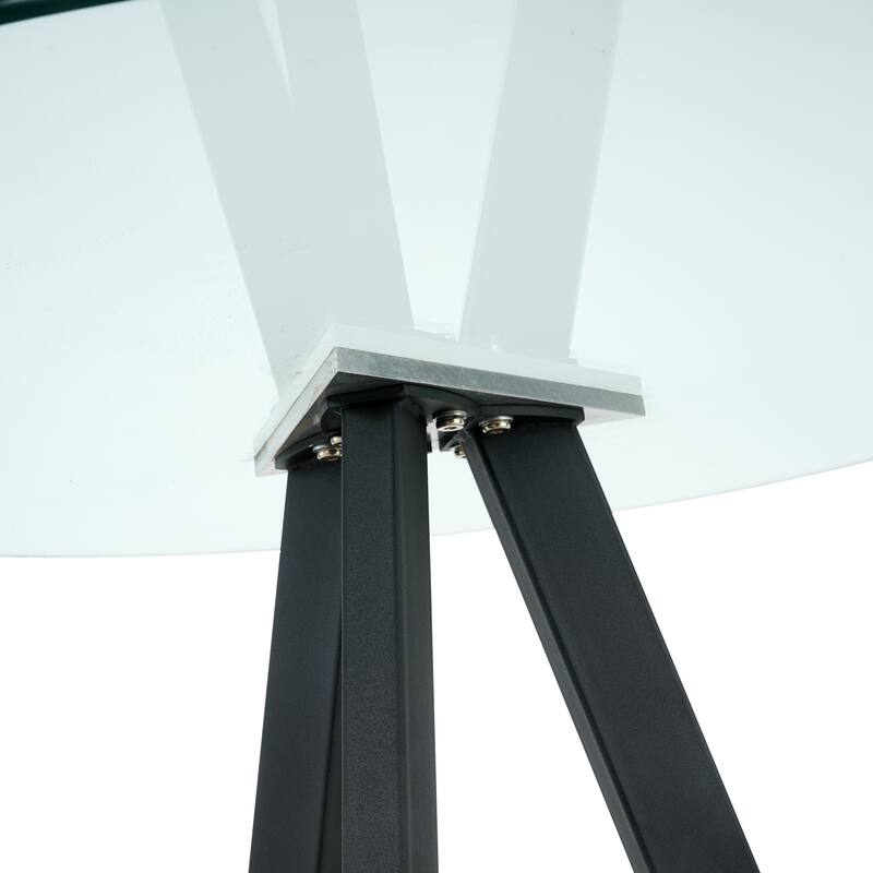 Round Glass Bar Table Top with Metal Legs