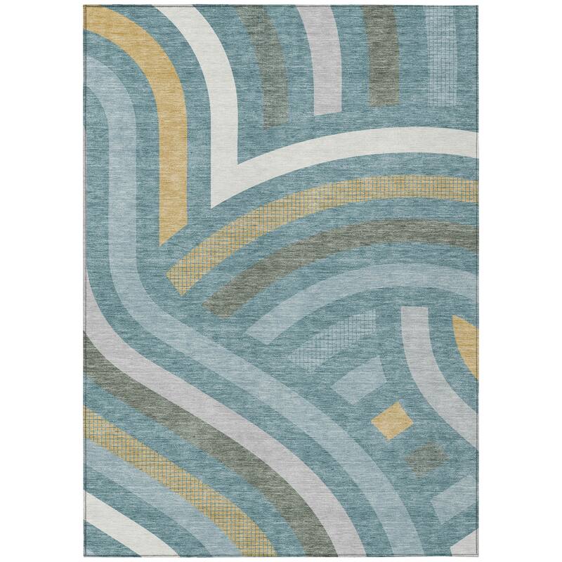 Machine Washable Indoor/ Outdoor Modern Jalen Chantille Rug