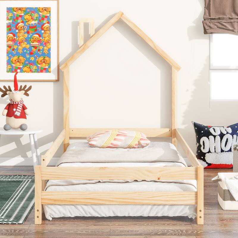 Twin Size Wood bed with Fences