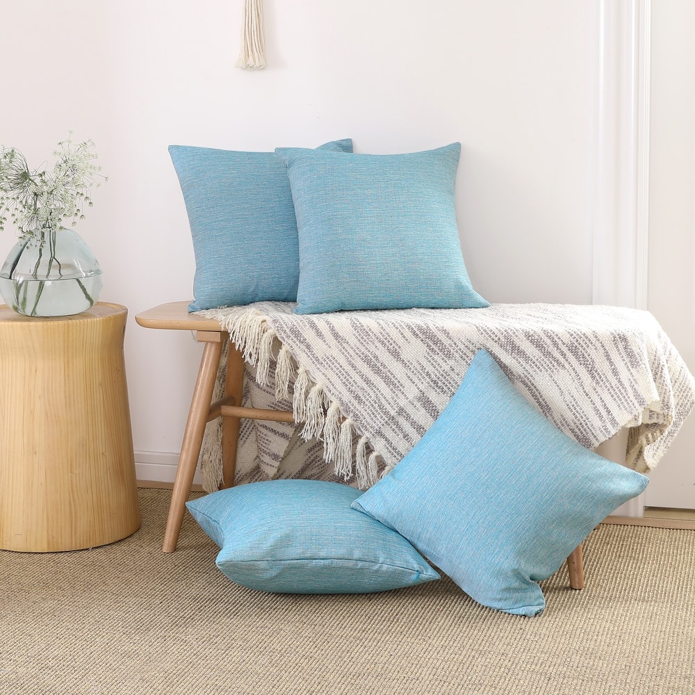 Deconovo 4-Pack Faux Linen Throw Pillow Covers with Hidden Zipper