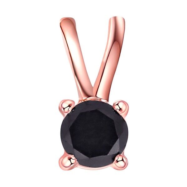 Prism Jewel 0.25Ct to 2.00Ct Prong Set Round Black Diamond Solitaire Pendant