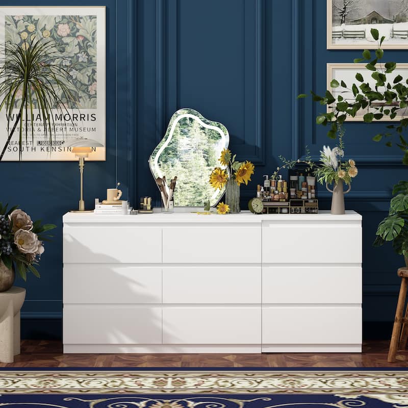 Office Desk: Expandable & Convertible with Ample Drawer Space Dresser
