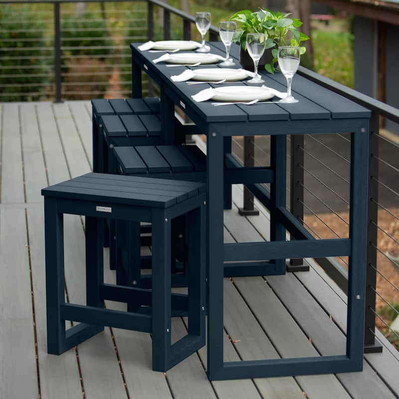 HIGHWOOD Monroe Modern Counter Height Balcony Stool/Table 6-Piece Set