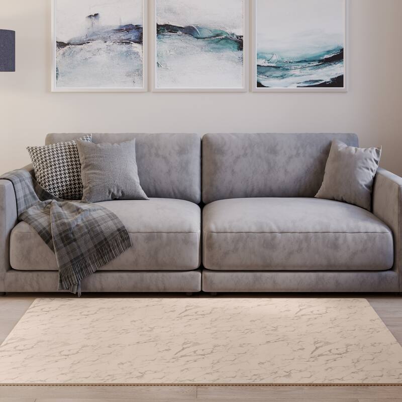 EVA Foam Floor Tiles 6-Pack - 24 SQFT Puzzle Mats - Interlocking Foam Tiles for Family Room or Gym Flooring by Stalwart - Cream