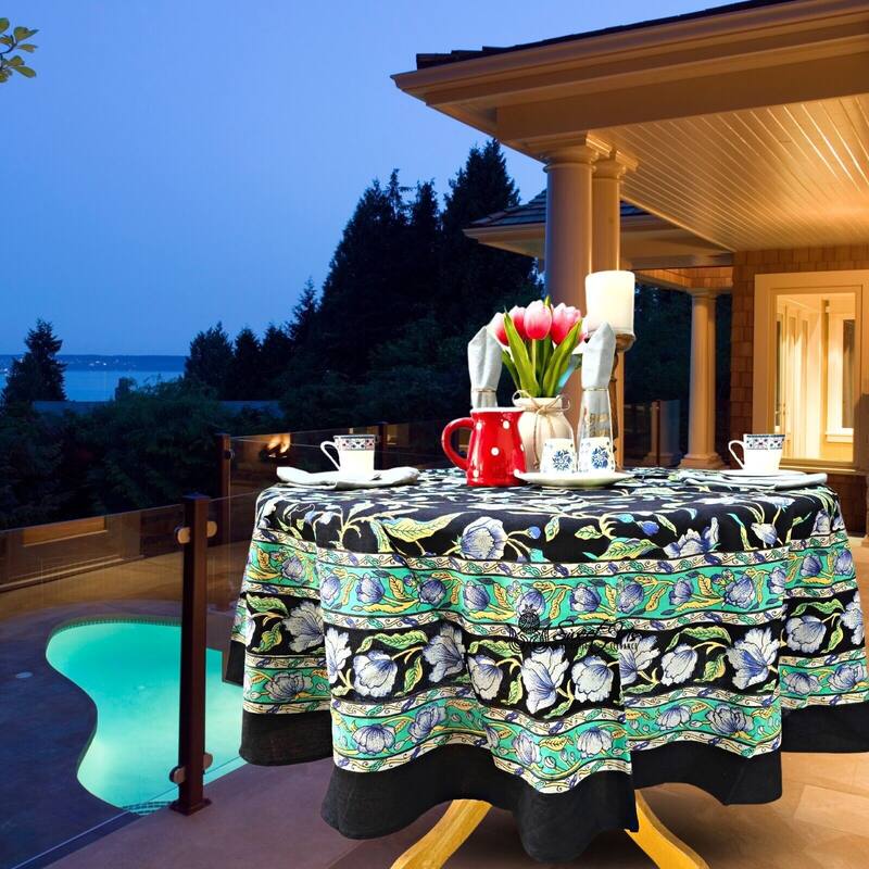 Cotton Sweet French Country Floral Tablecloth Round, Runner