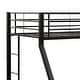 preview thumbnail 7 of 6, Stylish Twin XL Over Queen Bunk Bed with Sturdy Metal Frame, Slat System, Full-Length Guardrail, and Double Ladder, Black