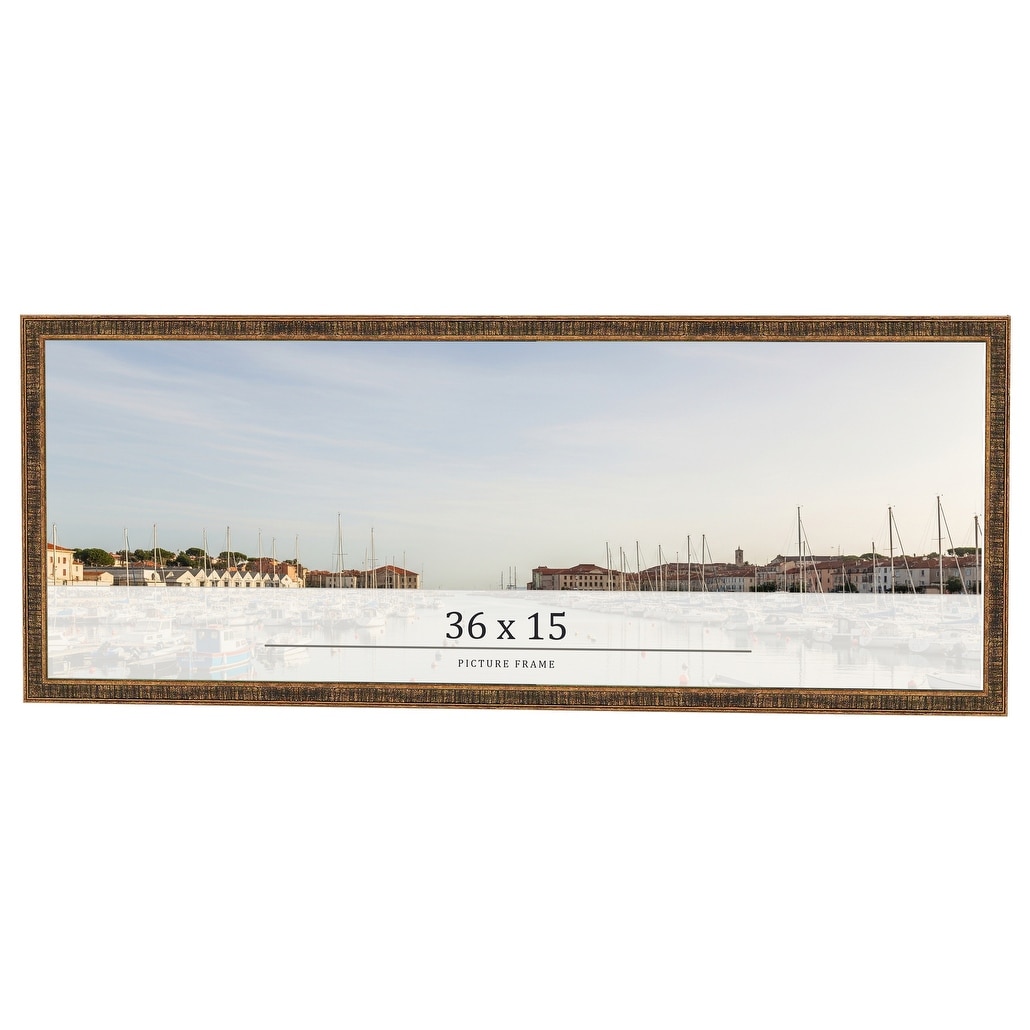 36x15 Frame Gold Kingsley Distressed Solid Wood Picture Frame Width