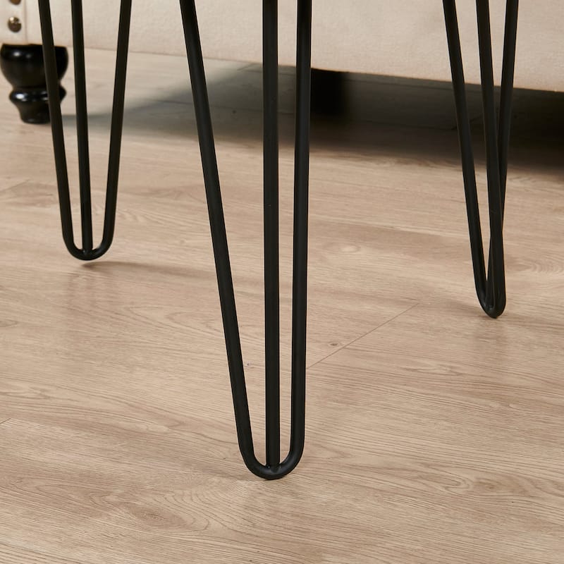 Greenage Wood End Table with Iron Legs