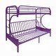 preview thumbnail 2 of 4, Metal Twin over Full Size Futon Bunk Bed, Purple