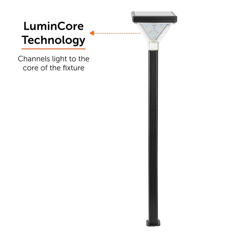 Luxor Stainless Steel Black Bollard Pathway Solar LED Landscape Light