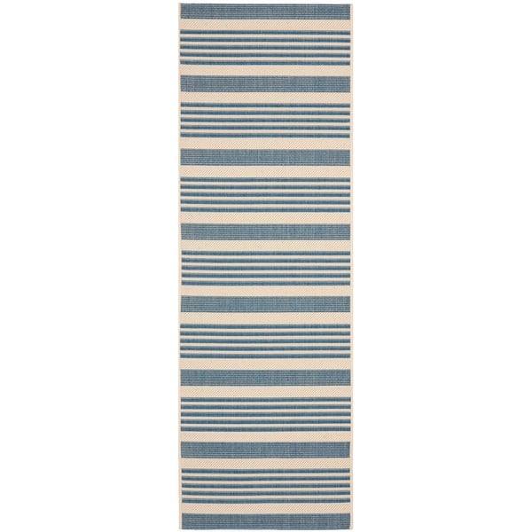 slide 2 of 24, SAFAVIEH Courtyard Charmaine Indoor/ Outdoor Waterproof Area Rug 2'3" x 12' Runner - Beige/Blue