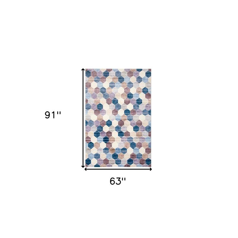 Distressed Geometric Modern Stain Resistant Woven Area Rug