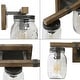 preview thumbnail 5 of 5, Farmhouse 3-light Faux Wood Bathroom Vanity Lighting Glass Wall Sconce - W21"xH9"xE6"